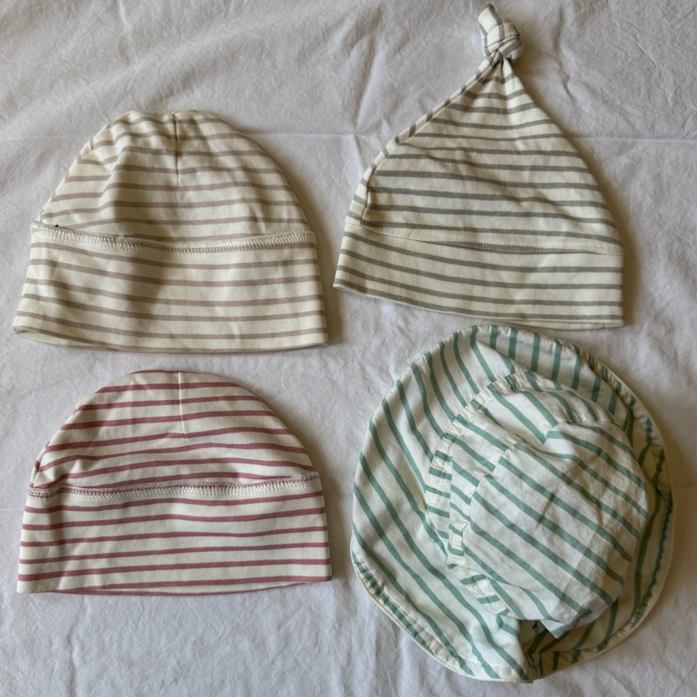 Pehr stripes away hat bundle - three beanies and one sun hat
